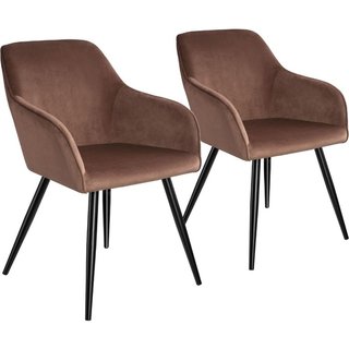 Sedia Marilyn effetto velluto, gambe nere · Metallo · Sedie