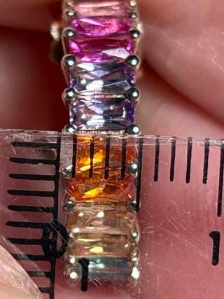 Pendientes aro baño oro rosa circonitas multicolor