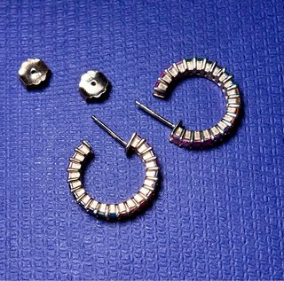 Pendientes aro baño oro rosa circonitas multicolor