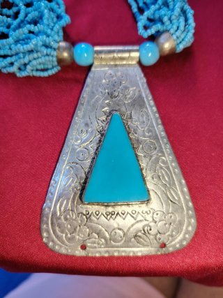 Collana turchese con pendente argento