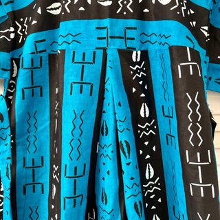 Vestido africano Wax azul y negro
