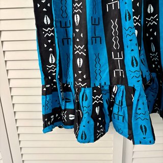 Vestido africano Wax azul y negro