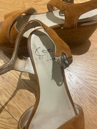Sandalias cuña BeCool ante tostado n37