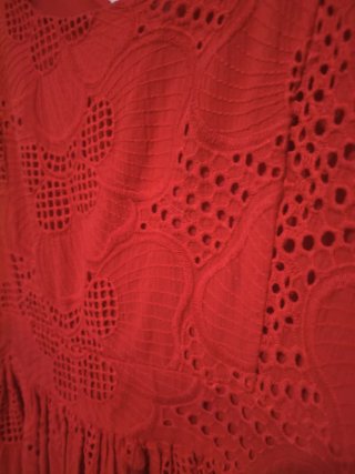 Vestido rojo con bordado