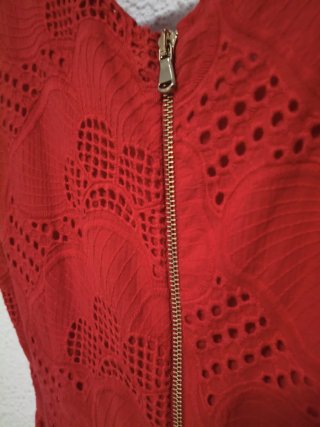 Vestido rojo con bordado