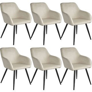 Sedia Marilyn effetto velluto, gambe nere · Metallo · Sedie