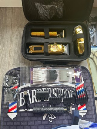 Pack Peluquería Completo Dorado y Azul