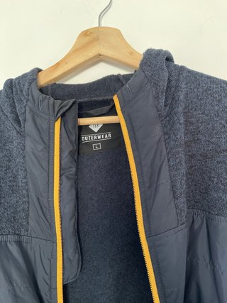 Sudadera con cremallera gris y negra XL
