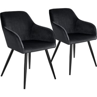 Sedia Marilyn effetto velluto, gambe nere · Metallo · Sedie