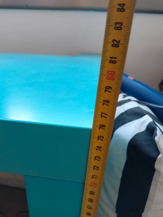Scrivania blu con ruote 150 cm
