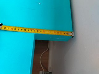 Scrivania blu con ruote 150 cm