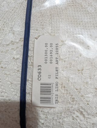 Coperta in lino e filet