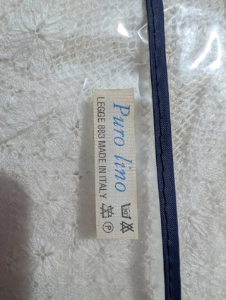 Coperta in lino e filet
