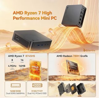 Mini PC Glorlin GT105 Ryzen 7 16GB RAM 1TB nuevo
