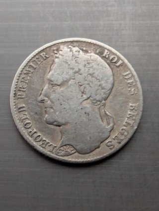 Bélgica 1/2 Franco 1844 plata