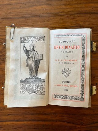 Antiguo libro El Pequeño Devocionario Romano 1894