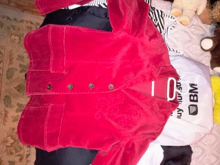 Chaqueta aterciopelada rojo Burdeos.Talla 42