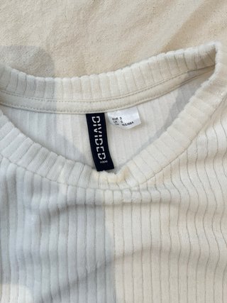 Sudadera H&M blanca canalé talla S