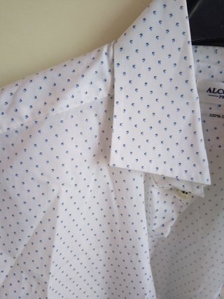 Camicia Alcott bianca microfantasia pois cotone