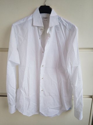 Camicia Alcott bianca microfantasia pois cotone