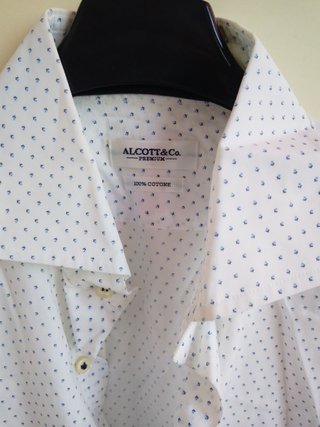 Camicia Alcott bianca microfantasia pois cotone
