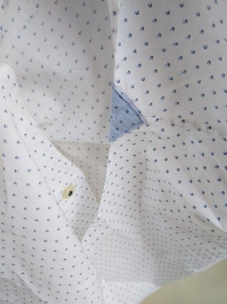 Camicia Alcott bianca microfantasia pois cotone
