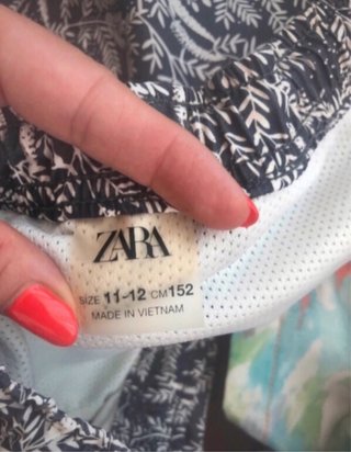 Calções de Banho Zara Tie-Dye e Estampado