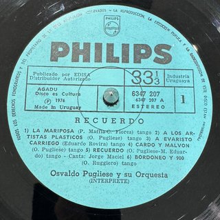 Osvaldo Pugliese Y Su Orquesta - Recuerdo LP