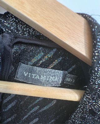 Blusa Lurex Vitamina Buenos Aires Negra Plateada