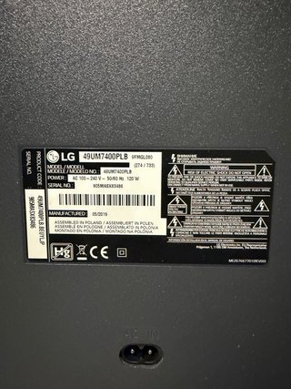 LG Smart TV 49 4K UHD - Modelo 49UM7400PLB
