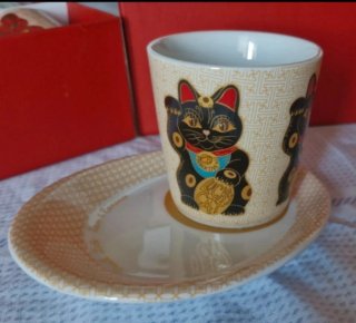 6 Chávenas Café Maneki Neko Porcelana
