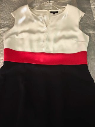 Vestido blanco, rojo y azul marino talla 42