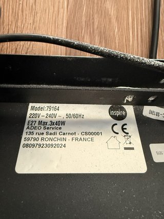 Lámpara Adeo 3x40W Negra