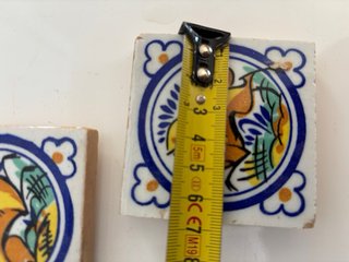 Lote 9 Azulejos Cerámicos Decorados