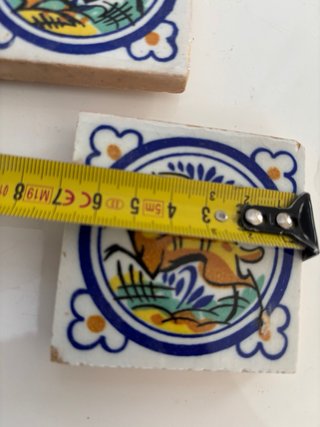 Lote 9 Azulejos Cerámicos Decorados