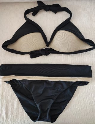 Bikini Calzedonia Talla Única Dorado/Negro