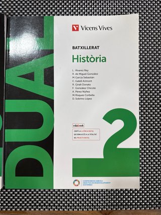 Història, 2 Batxillerat, Dual Quadern d'activitats