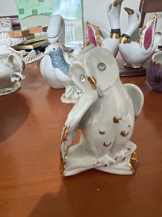 Pack figuras porcelana cisnes, búho, gato