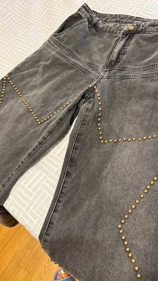 Vaqueros anchos mujer XL tachas estrellas
