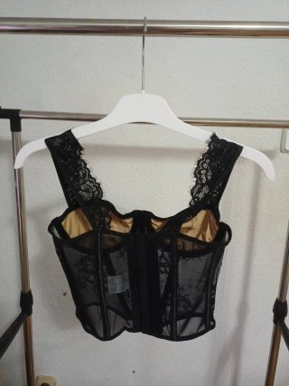 Top Corsé Encaje Negro Lefties Talla XS