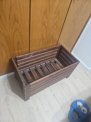 Baúl de madera marrón, 80 x 40 x 42 de alto