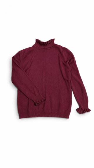 Jersey burdeos con volantes