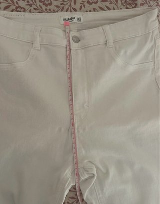 Pantalón Vaquero Blanco Pull&Bear Talla 42