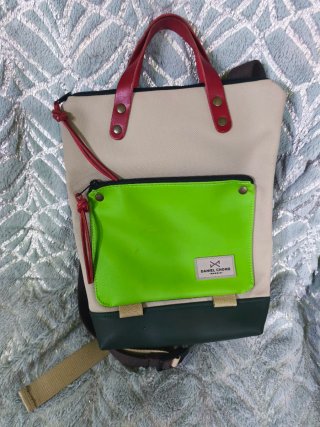 Mochila Daniel Chong Beige y Verde Única