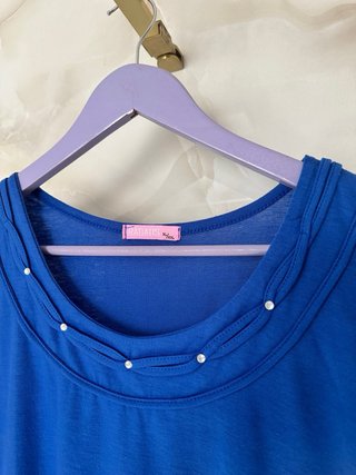 Top azul con perlas Talla XL/XXL