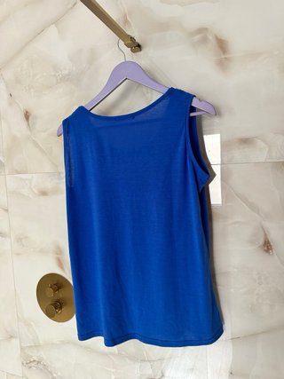 Top azul con perlas Talla XL/XXL