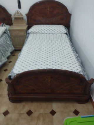 Dos Cama 105 cm , madera con somier