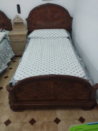 Dos Cama 105 cm , madera con somier