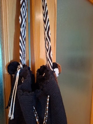 Bolso Wayuu Artesanal Negro Multicolor