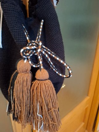 Bolso Wayuu Artesanal Negro Multicolor